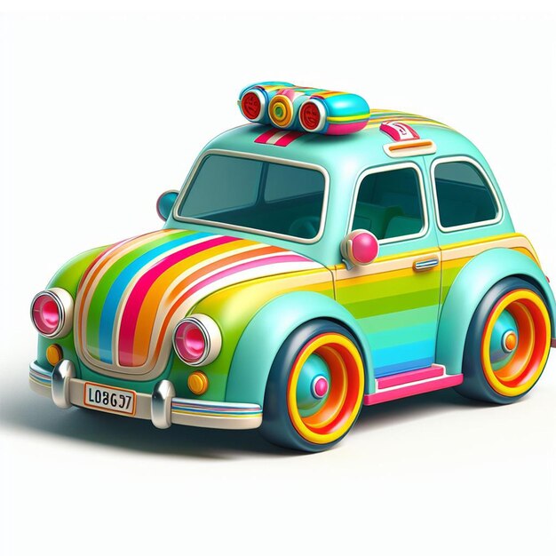 Uma ilustração colorida de um carro de brinquedo