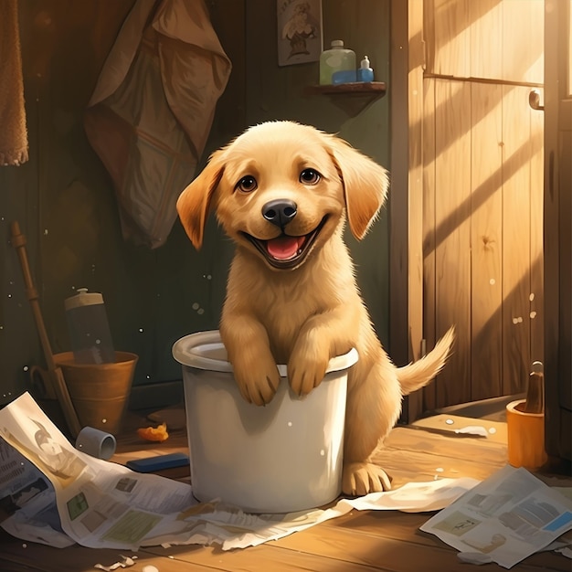 Uma ilustração de cachorrinho fofo