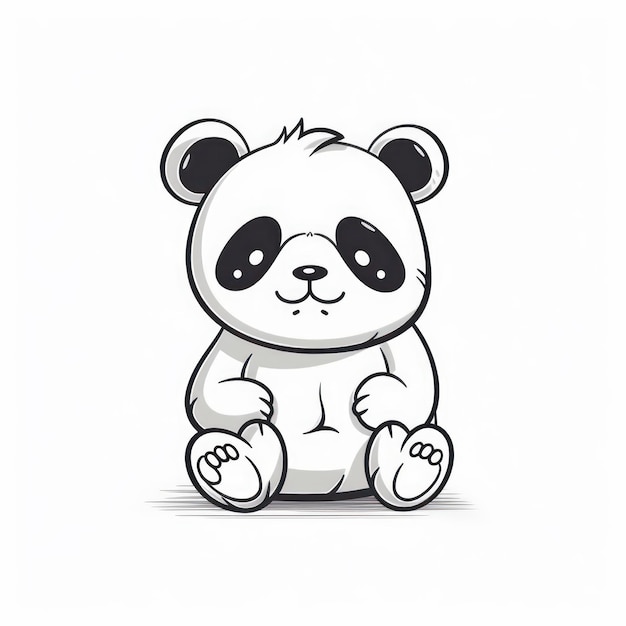 Foto uma ilustração de desenho animado de um urso panda