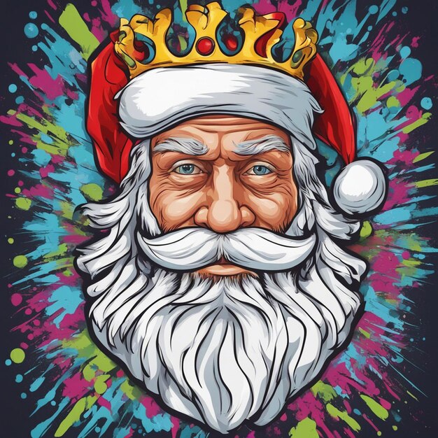 Foto uma ilustração de papai noel com design de camiseta de pão