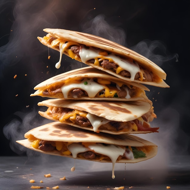 Uma ilustração de Quesadilla, comida mexicana