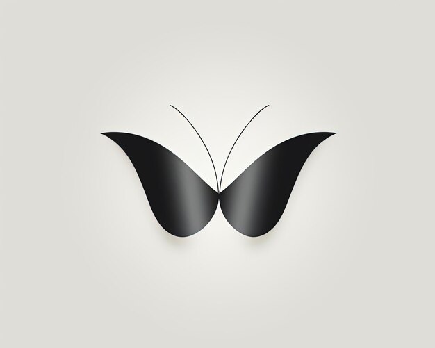 Foto uma ilustração de um logotipo de borboleta no estilo de simplicidade minimalista