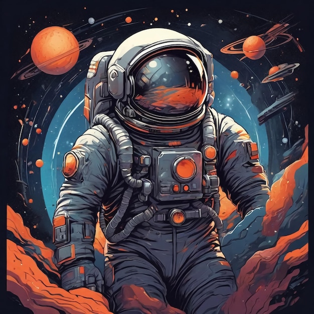 uma ilustração de um terno espacial