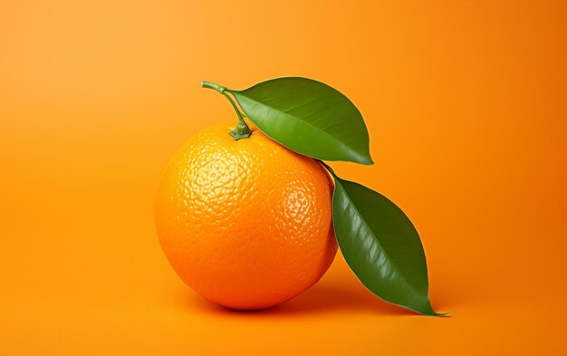 Uma ilustração de uma laranja fresca em um fundo laranja Generative Ai