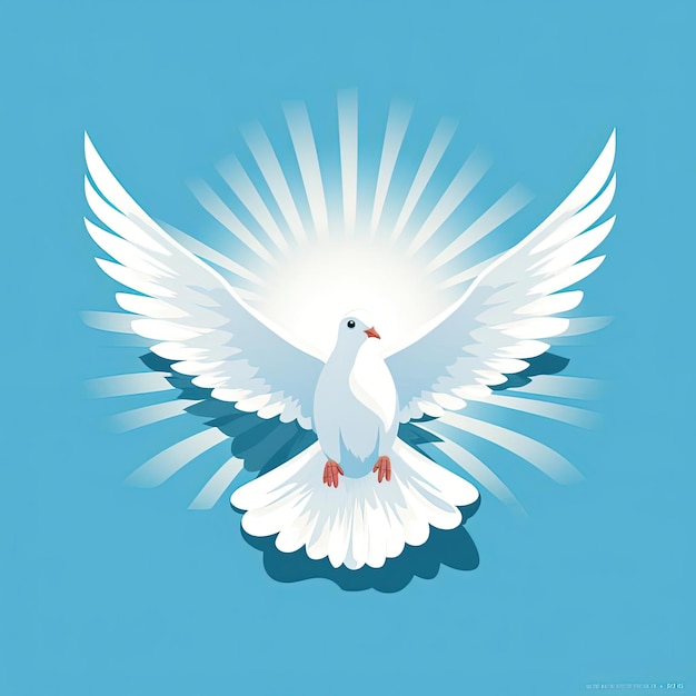 uma ilustração de uma pomba branca em frente ao dia internacional da paz