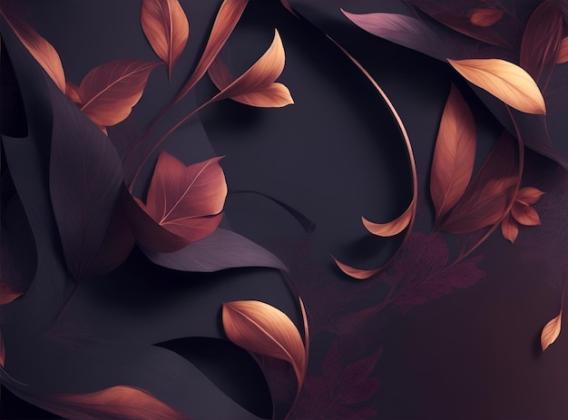 uma ilustração digital de uma flor vermelha com folhas e folhas