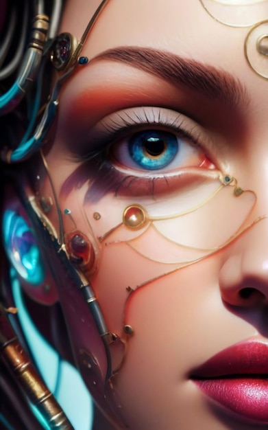 Uma ilustração digital olho de menina bonita