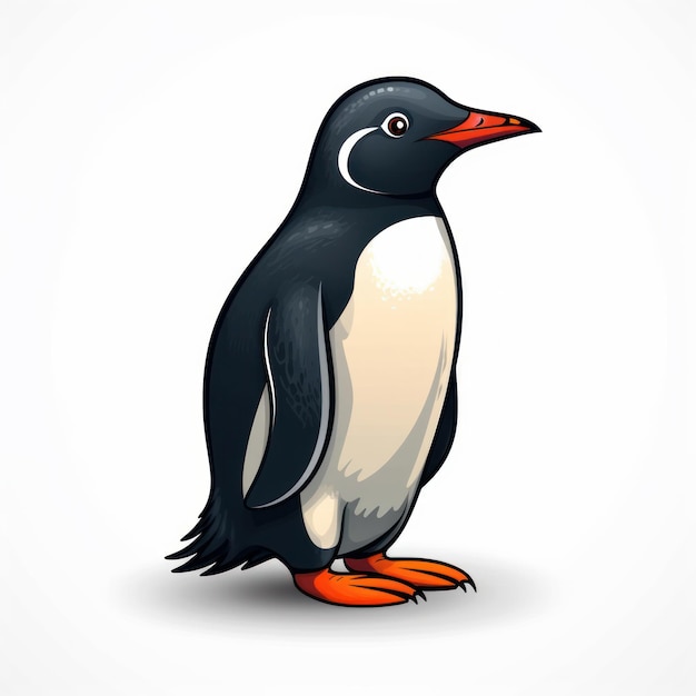 Uma ilustração dos desenhos animados de um pinguim