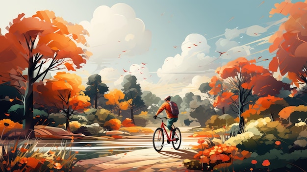 uma ilustração moderna de ciclismo