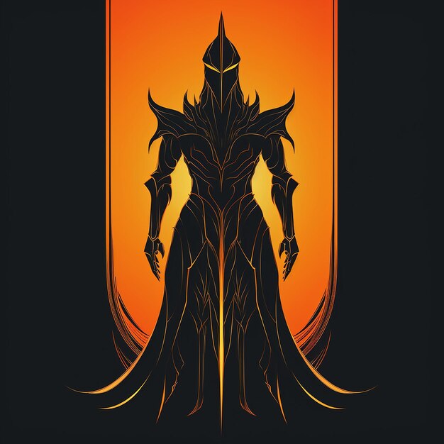 Foto uma ilustração plana da armadura de sauron de corpo em close