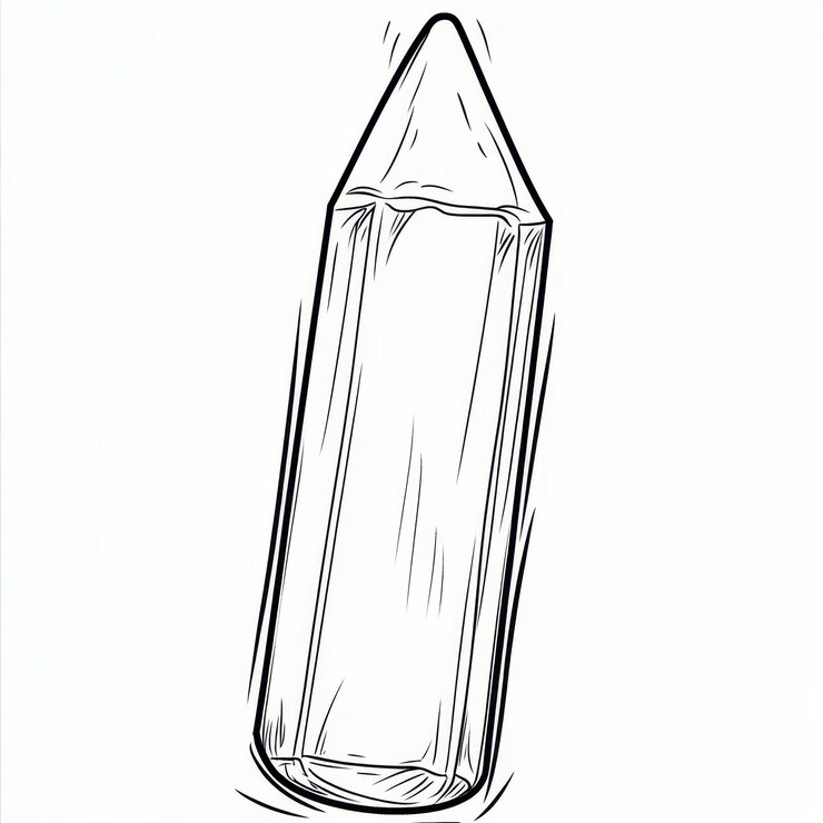 Foto uma ilustração simples de um lápis mostrando sua ponta afiada e design elegante ideal para educação