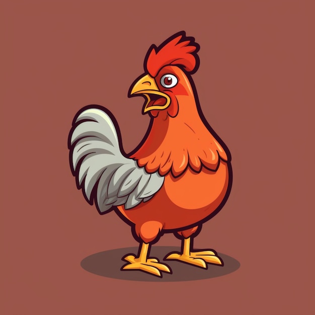 Uma ilustração simples, mas encantadora, de frango é a escolha perfeita para um logotipo de empresa de frango frito