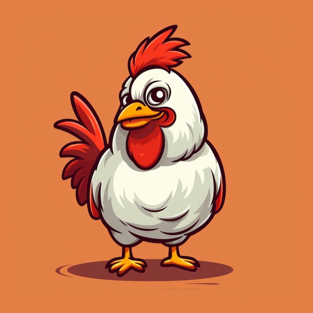 Uma ilustração simples, mas encantadora, de frango é a escolha perfeita para um logotipo de empresa de frango frito