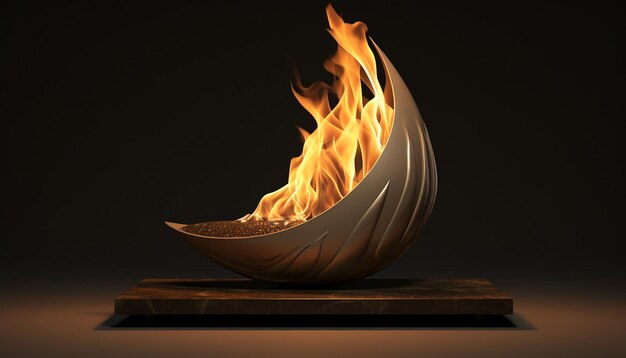 Foto uma imagem 3d de uma chama eterna significando a influência contínua e inspiração do legado de mlk