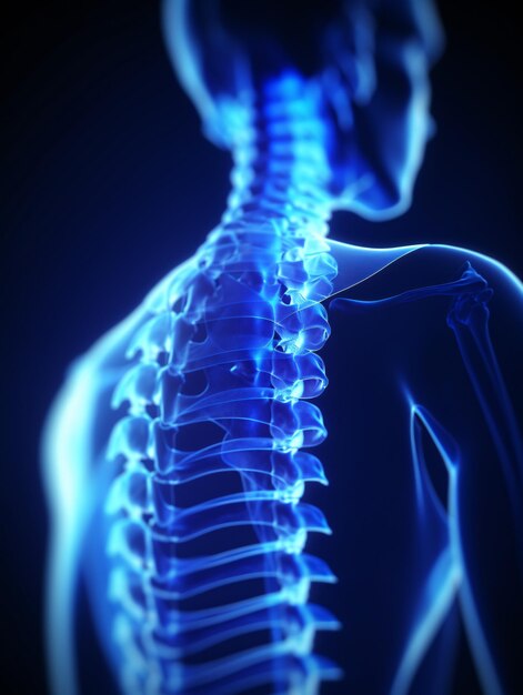 Foto uma imagem 3d de uma coluna vertebral humana ia geradora