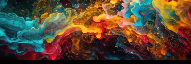 Uma imagem abstrata de fundo de fusão de cores de fluido IA generativa