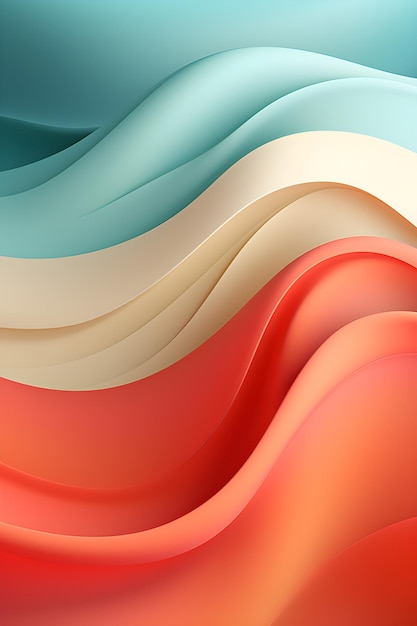 uma imagem abstrata de uma onda de pintura acrílica vermelha, branca e azul de uma duna