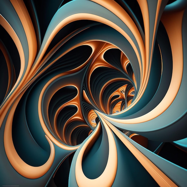 Uma imagem abstrata gerada por computador de um design espiral.