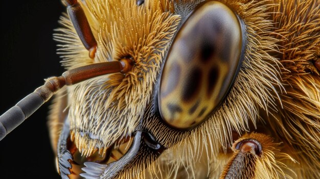 Uma imagem altamente detalhada de uma maxila de abelha um dos dois pares de estruturas bucais que flanqueiam