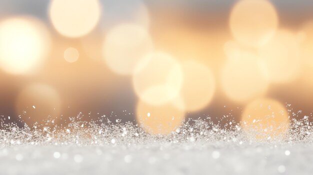 uma imagem borrada de neve e luzes