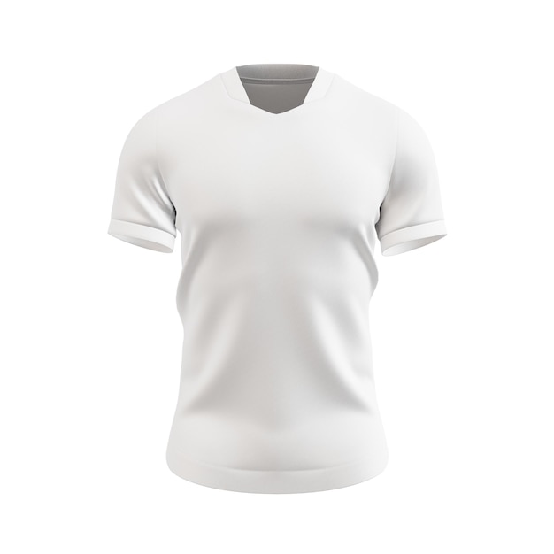 uma imagem branca de uma camisa de futebol isolada em um fundo branco
