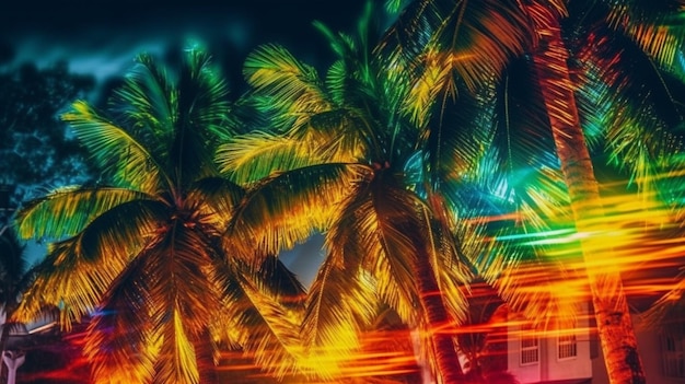 Uma imagem colorida de palmeiras