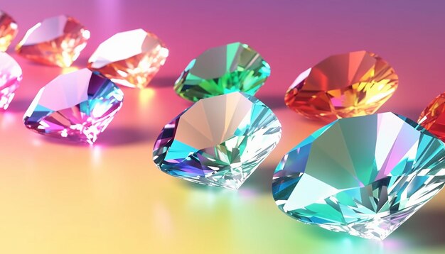 Uma imagem colorida de um diamante com a palavra gems nele