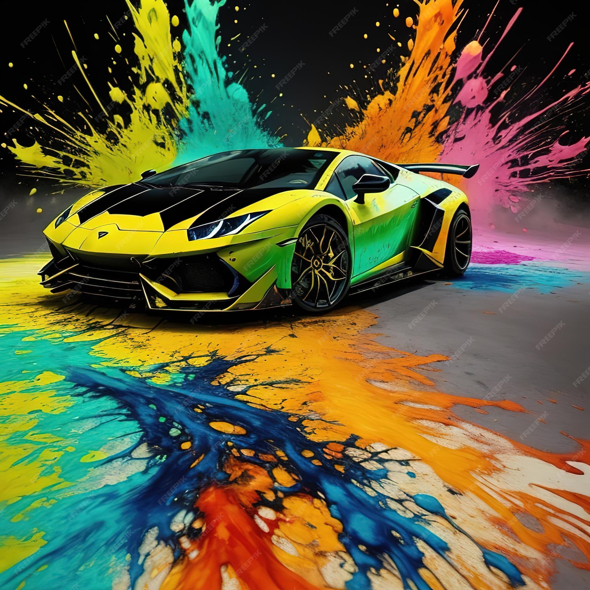 Desenho de Carro de corrida pintado e colorido por Usuário não