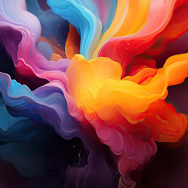 Uma imagem colorida de um líquido colorido do arco-íris
