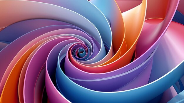 uma imagem colorida de uma espiral com a do meio sendo diferente