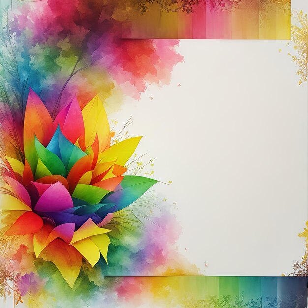 Uma imagem colorida de uma flor com uma moldura que diz a palavra citação sobre ele