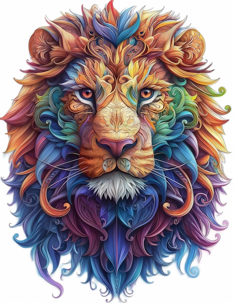 Uma imagem colorida de uma mandala animal