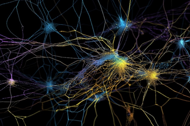 Uma imagem colorida do cérebro e as palavras neurônio à esquerda