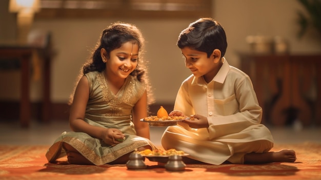 Uma imagem comovente de um irmão e uma irmã comemorando Rakhi juntos