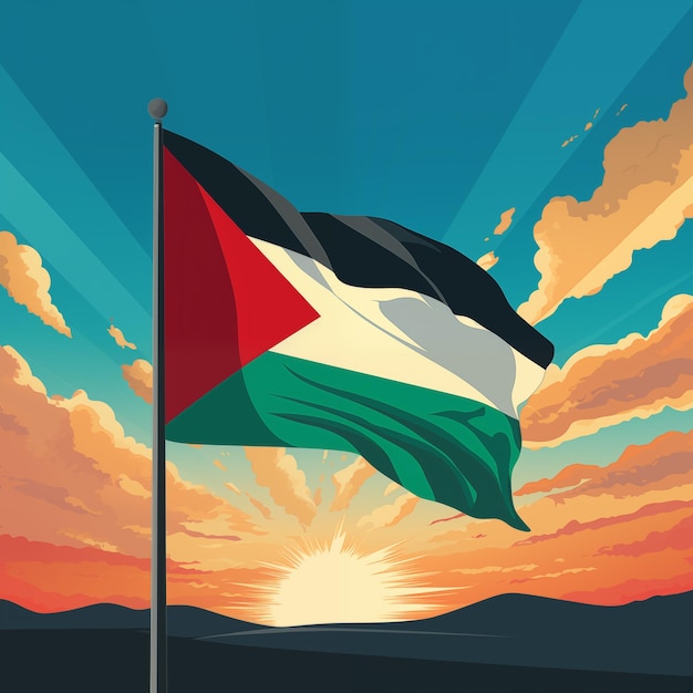 Uma imagem da bandeira palestina Palestina livre Gaza livre arte abstrata vermelho verde preto Guerra no Oriente Médio