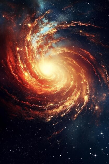 Uma imagem da galáxia rodopiante no espaço