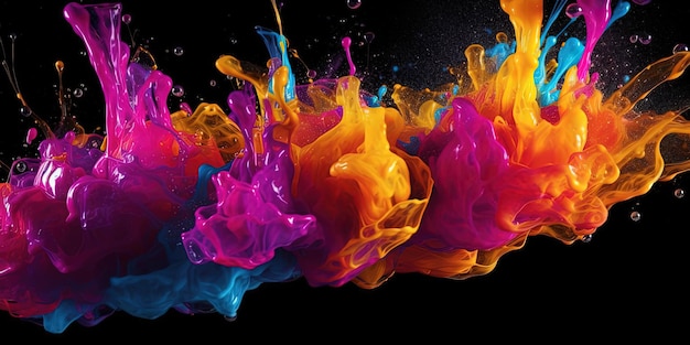 uma imagem de água colorida espalhando tinta no estilo de formas em camadas