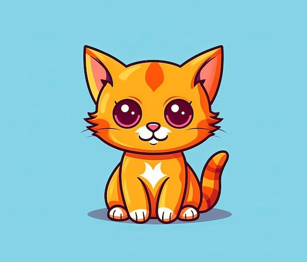 Uma imagem de desenho animado de um gato com uma estrela branca no peito.