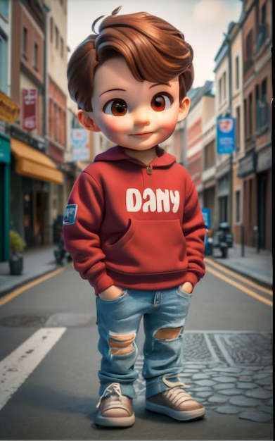Uma imagem de desenho animado de uma boneca de menino e menina