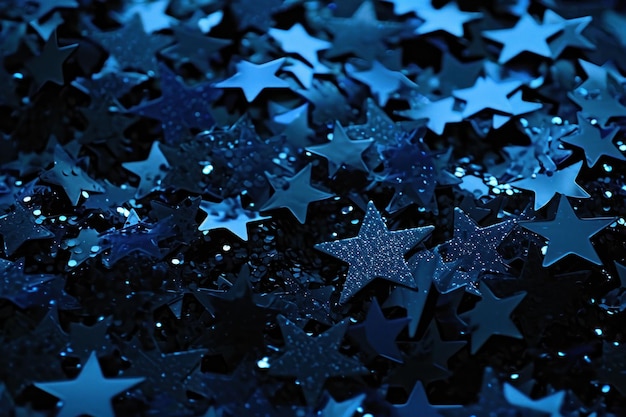 Foto uma imagem de fundo preto com muitas estrelas de natal