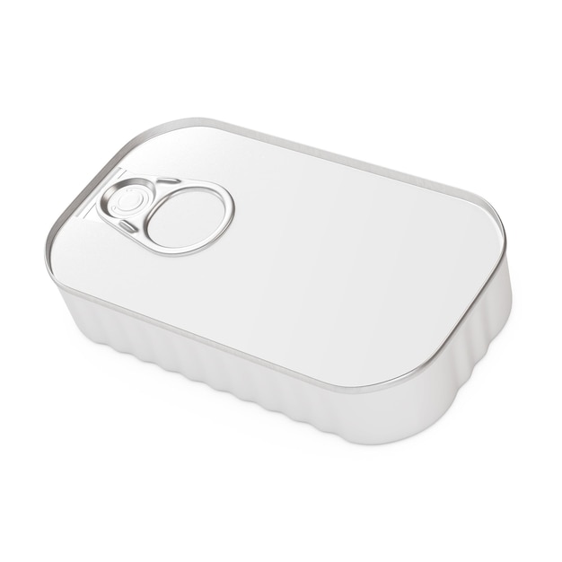 uma imagem de lata de sardinha em branco isolada em um fundo branco