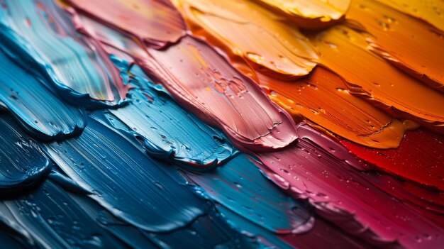 Uma imagem de pinceladas de paleta de cores multicoloridas com uma textura sem costura