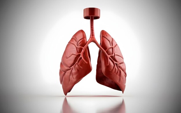 Foto uma imagem de pulmões em fundo isolado é gerada