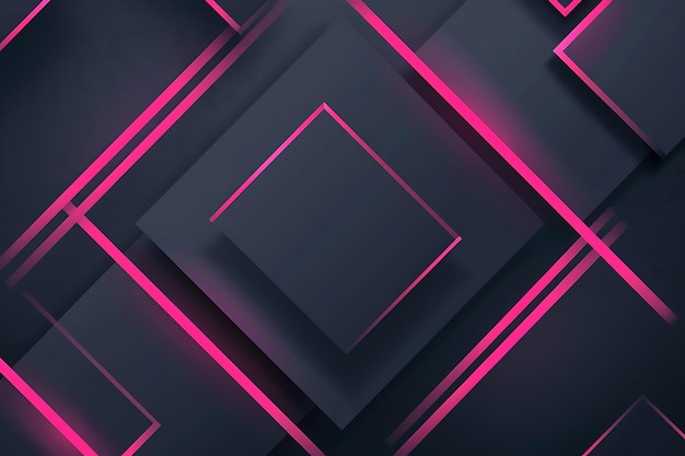 uma imagem de tela de um fundo preto e rosa com um design quadrado e quadrado