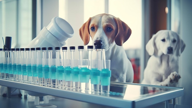 Uma imagem de testes de laboratório sendo realizados em uma amostra de um animal de estimação
