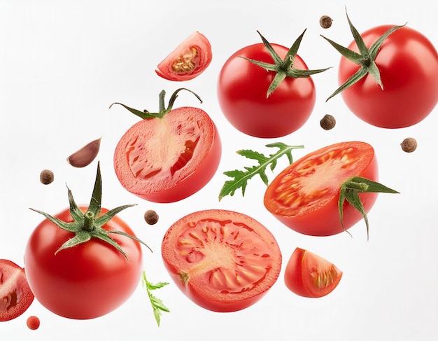 uma imagem de tomates e um tomate com a palavra tomate na parte inferior