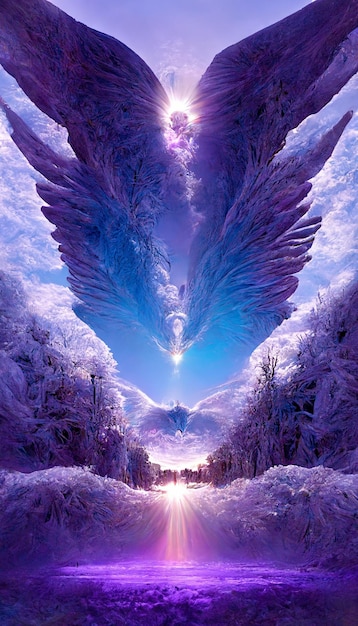 Uma imagem de um anjo no céu generativo ai