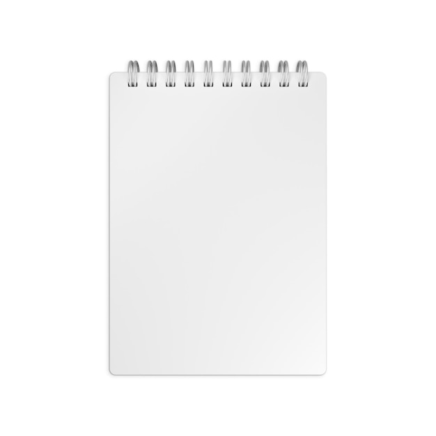 uma imagem de um bloco de notas branco isolado em um fundo branco