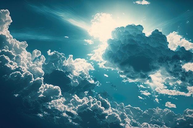 Uma imagem de um céu azul nublado