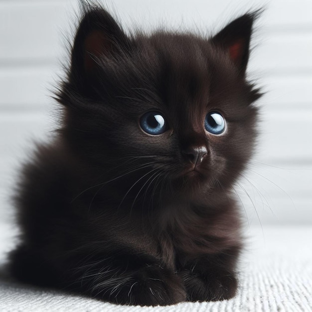 Uma imagem de um gato preto bonito.